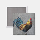 Aimant Coq Bantam coloré (Recto/Verso)