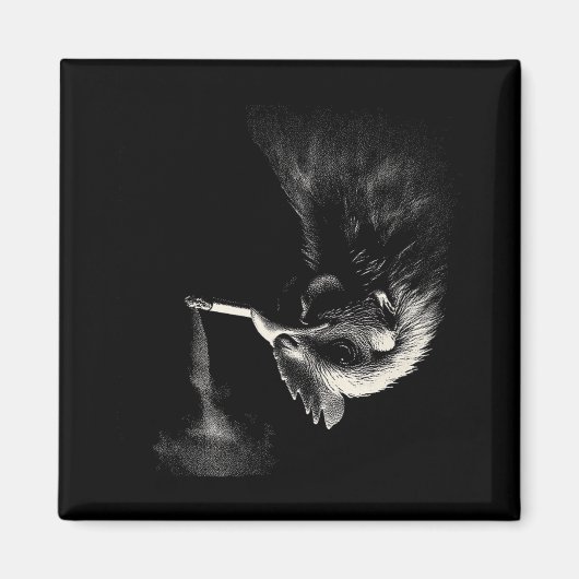 Aimant Coq Cool Fumant Un Cigarette Graphique D'art _1 (Devant)