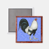 Aimant Coq de combat encadré (Recto/Verso)