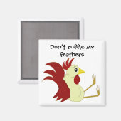 Aimant Coq de dessin animé drôle (Recto/Verso)