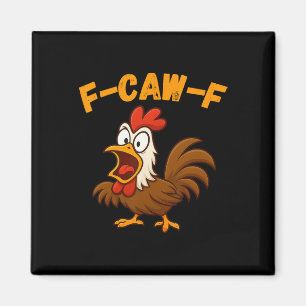 Aimant Coq de dessin animé drôle volaille poulet F-caw-f