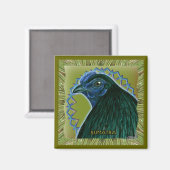 Aimant Coq de Sumatra encadré (Recto/Verso)