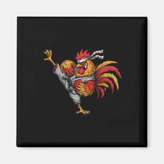 Aimant Coq drôle d'arts martiaux Mma Kick Fighter Karaté