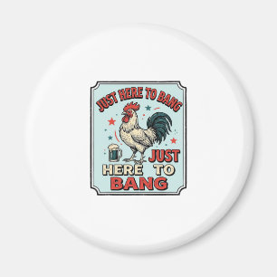 Aimant Coq drôle gravure vintage design de t-shirt (2)_1