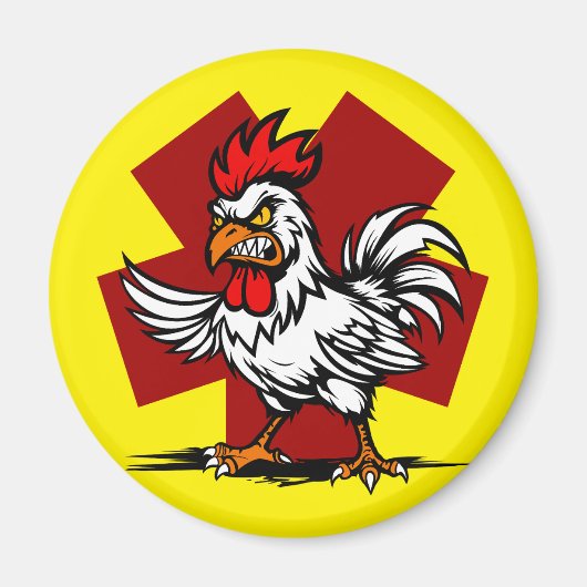 Aimant Coq en colère (Devant)