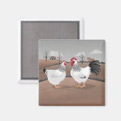 Aimant Coq et Poule (Recto/Verso)