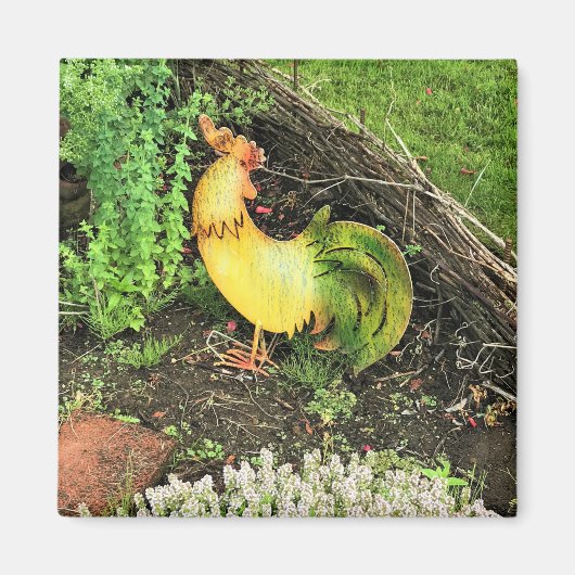 Aimant Coq jaune et vert (Devant)