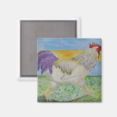 Aimant - Coq/Poulet Art - En Course (Recto/Verso)