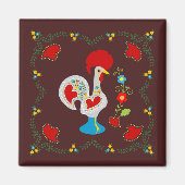 Aimant Coq traditionnel de Barcelos en blanc (Devant)