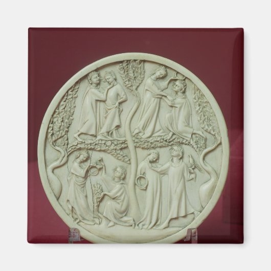 Aimant Coque miroir représentant des scènes courtoises, c (Devant)