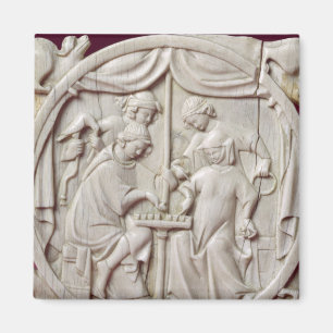 Aimant Coque miroir représentant un jeu d'échecs, c.1300