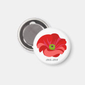 Aimant Coquelicot rouge (Recto/Verso)