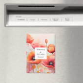 Aimant Coquelicots à l'aquarelle rouge dans un champ Écon (In Situ (Lave-vaisselle))