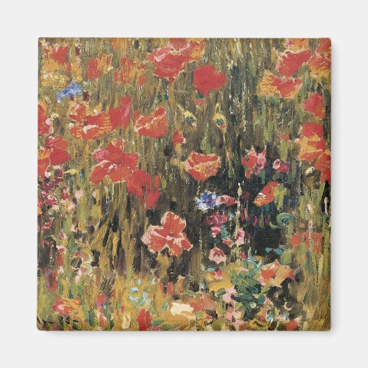 Aimant Coquelicots par Robert Vonnoh, Impressionnisme Vin (Devant)