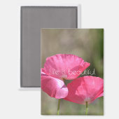 Aimant Coquelicots roses (Recto/Verso)