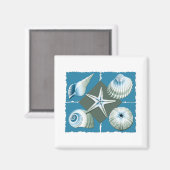 Aimant Coques de mer bleu et vert (Recto/Verso)
