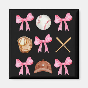 Aimant Coquette Bow Baseball Mama Baseball Maman Mères Da