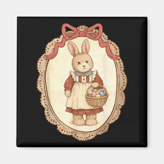 Aimant Coquette Bow Funny Bunny Eggs Rabbit Happy Easter