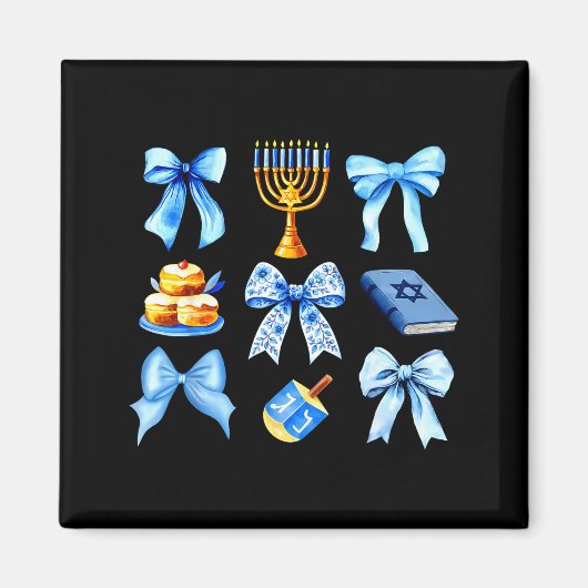 Aimant Coquette Bow Jewish Holiday Chanukah Hanukkah Meno (Devant)