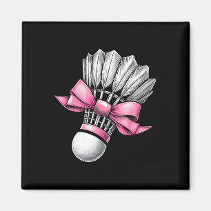 Aimant Coquette Bow Volant de badminton rose Ribbon Mom G