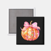 Aimant Coquette Pumpkin Bow Disco Ball Cute Girly Hallowe (Recto/Verso)
