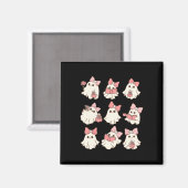 Aimant Coquette rose Bow mignonne Ghost Halloween Mers Éf (Recto/Verso)
