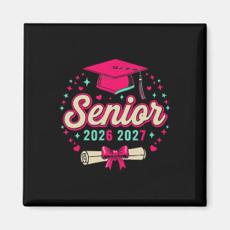Aimant Coquette Rose Ruban Senior 2026 2027 Diplômé