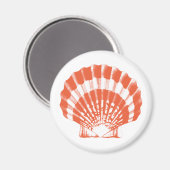 Aimant Coquillage - corail orange et blanc (Recto/Verso)