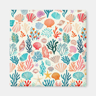 Aimant Coquillage de corail d'été tropical coloré