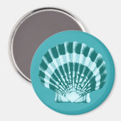 Aimant Coquillage - Tons bleu turquoise (Recto/Verso)