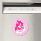 Aimant Coquille de Nautilus - fuchsia rose et blanc (In Situ (Lave-vaisselle))