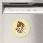 Aimant Coquille de Nautilus - marron, blanc et beige (In Situ (Lave-vaisselle))