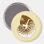 Aimant Coquille de Nautilus - marron, blanc et beige (Recto/Verso)