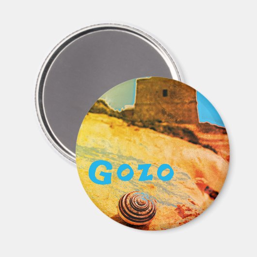Aimant Coquille et tour, Gozo, Malte (Recto/Verso)