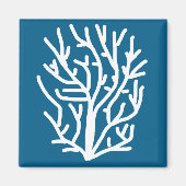 Aimant Corail blanc sur la vie aquatique bleue (Devant)