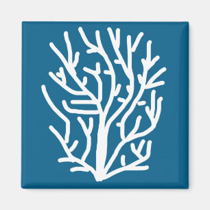 Aimant Corail blanc sur la vie aquatique bleue