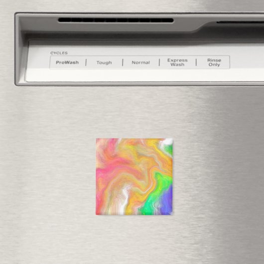 Aimant Corail, Bleu, Vert, Rose Abstrait Fluide Art (In Situ (Lave-vaisselle))