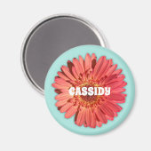Aimant Corail couleur Gerbera Daisy Photo Mint Vert (Recto/Verso)