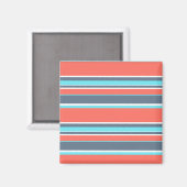 Aimant Corail vivant, bandes bleues et grises (Recto/Verso)