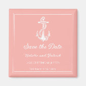 Aimant Coral Ancre nautique Enregistrer l'aimant de date (Devant)