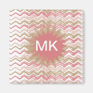 Aimant Coral Spice Scribble ZigZag Chevron Motif