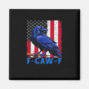 Aimant Corbeau drôle F-Caw-F Minimaliste Propre