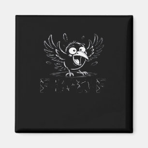 Aimant Corbeau, F-Caw-F Oiseau Corbeau Drôle Corbeau Oise