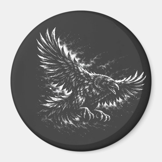 Aimant Corbeau gothique – par BurnsInHell (Devant)