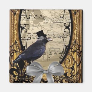 Aimant Corbeau gothique vintage