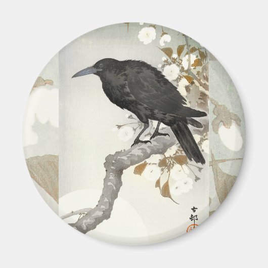 Aimant Corbeau Koson Oiseau Japonais Corbeau (Devant)