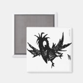 Aimant Corbeau noir drôle (Recto/Verso)