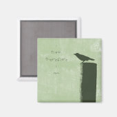 Aimant Corbeau vert oiseau pense citation (Recto/Verso)
