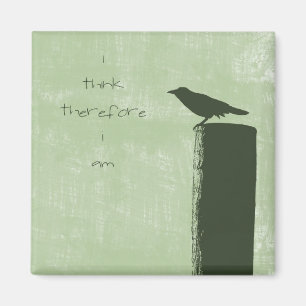 Aimant Corbeau vert oiseau pense citation