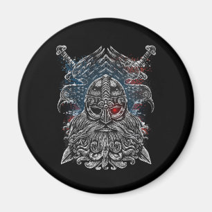 Aimant Corbeaux et épées d'Odin Mythologie Viking drapeau